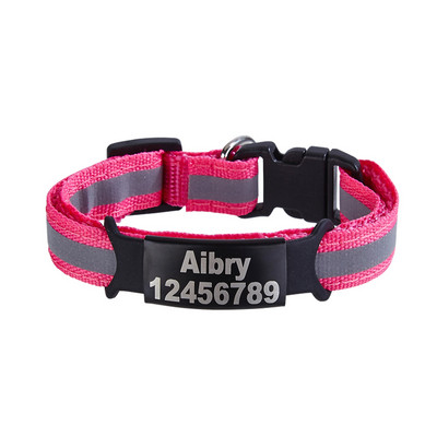 Reflektirajuća mačja sigurnosna kopča, ogrlica, podesiva prilagođena personalizirana osobna iskaznica, graviranje, najlonska ogrlica s mačićima