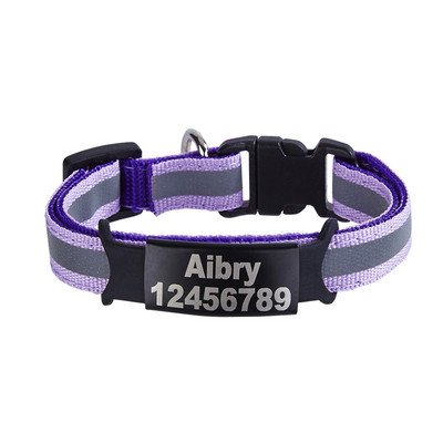 Reflektirajuća mačja sigurnosna kopča, ogrlica, podesiva prilagođena personalizirana osobna iskaznica, graviranje, najlonska ogrlica s mačićima
