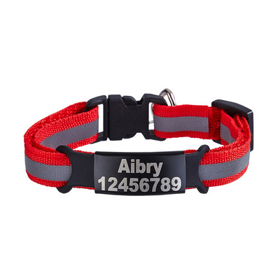 Reflektirajuća mačja sigurnosna kopča, ogrlica, podesiva prilagođena personalizirana osobna iskaznica, graviranje, najlonska ogrlica s mačićima