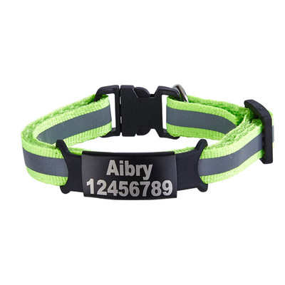 Reflektirajuća mačja sigurnosna kopča, ogrlica, podesiva prilagođena personalizirana osobna iskaznica, graviranje, najlonska ogrlica s mačićima