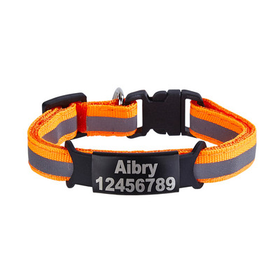 Reflektirajuća mačja sigurnosna kopča, ogrlica, podesiva prilagođena personalizirana osobna iskaznica, graviranje, najlonska ogrlica s mačićima