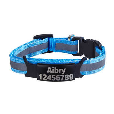 Reflektirajuća mačja sigurnosna kopča, ogrlica, podesiva prilagođena personalizirana osobna iskaznica, graviranje, najlonska ogrlica s mačićima