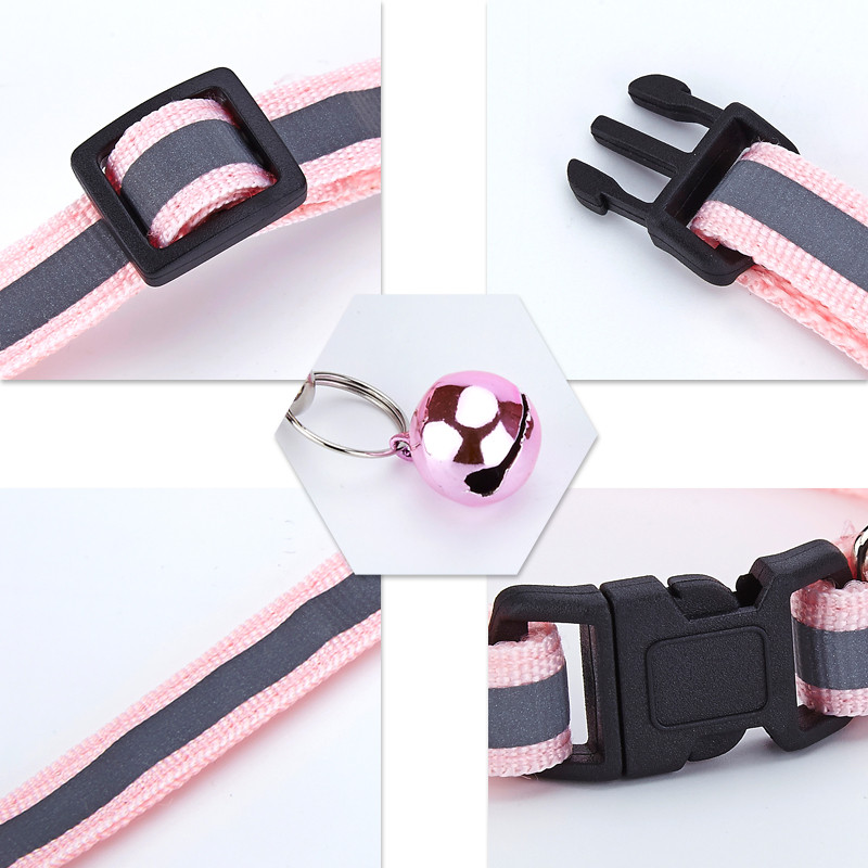 Reflektirajuća mačja sigurnosna kopča, ogrlica, podesiva prilagođena personalizirana osobna iskaznica, graviranje, najlonska ogrlica s mačićima