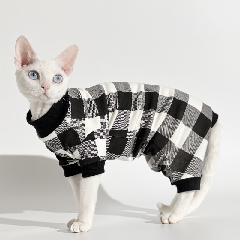 Odjeća za mačku sfingu bez dlake, zadebljani baršun, pamuk, četveronožni trbuh Devon Rexa, navlaka za kućne ljubimce, odjeća za mačke sfinge za mačiće