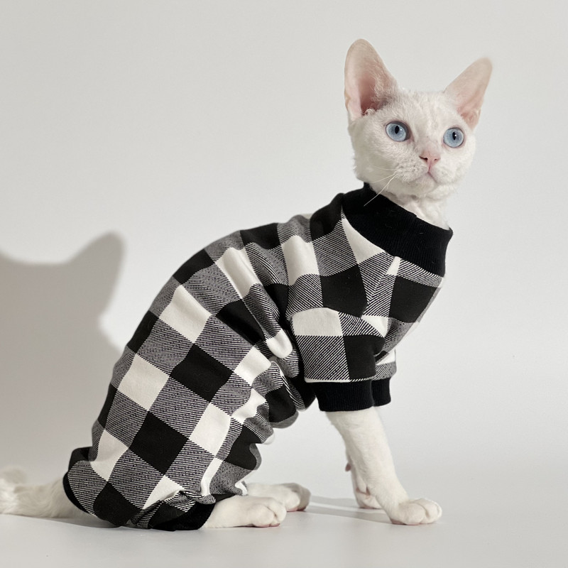 Odjeća za mačku sfingu bez dlake, zadebljani baršun, pamuk, četveronožni trbuh Devon Rexa, navlaka za kućne ljubimce, odjeća za mačke sfinge za mačiće
