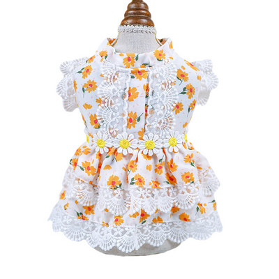 Ljetna odjeća za kućne ljubimce Haljine od čipke za mačke Gotas cvijet Sphynx Pas Princess Dress Suknja Kitten maskote Odjeća vetement chat