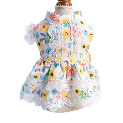 Ljetna odjeća za kućne ljubimce Haljine od čipke za mačke Gotas cvijet Sphynx Pas Princess Dress Suknja Kitten maskote Odjeća vetement chat