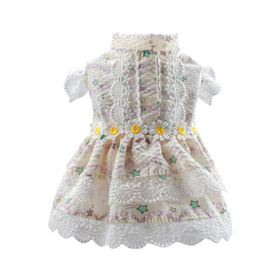 Ljetna odjeća za kućne ljubimce Haljine od čipke za mačke Gotas cvijet Sphynx Pas Princess Dress Suknja Kitten maskote Odjeća vetement chat