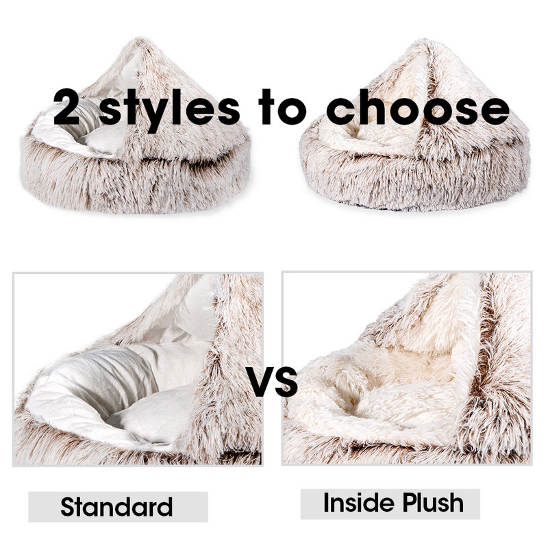 Ζεστό στρώμα για σκύλους για γάτα Στρογγυλό βελούδινο μαλακό καναπέ για ύπνο Καλάθι κατοικίδιων ζώων για σκύλους Γάτες Φωλιά για κουτάβια Κρεβάτια για τον υπνόσακο Ψάθες Σκηνή για σκύλους