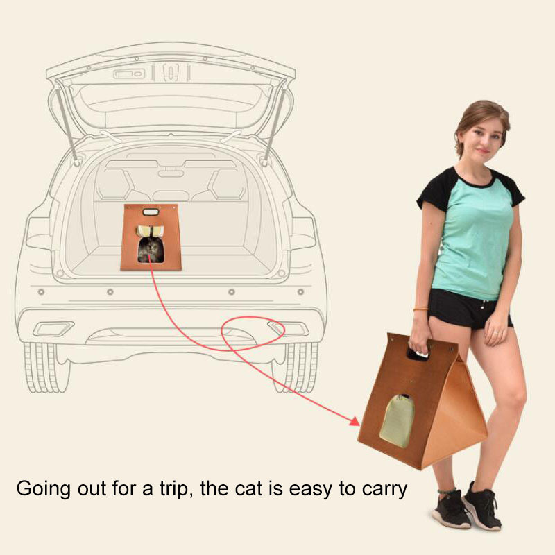 Geantă portabilă pentru pisici din pâslă pentru animale de companie Casă pentru ieșiri Mașină Pat pentru animale de companie Geantă de transport pentru câini cu mâner Canisă Geantă de transport pentru căței mici