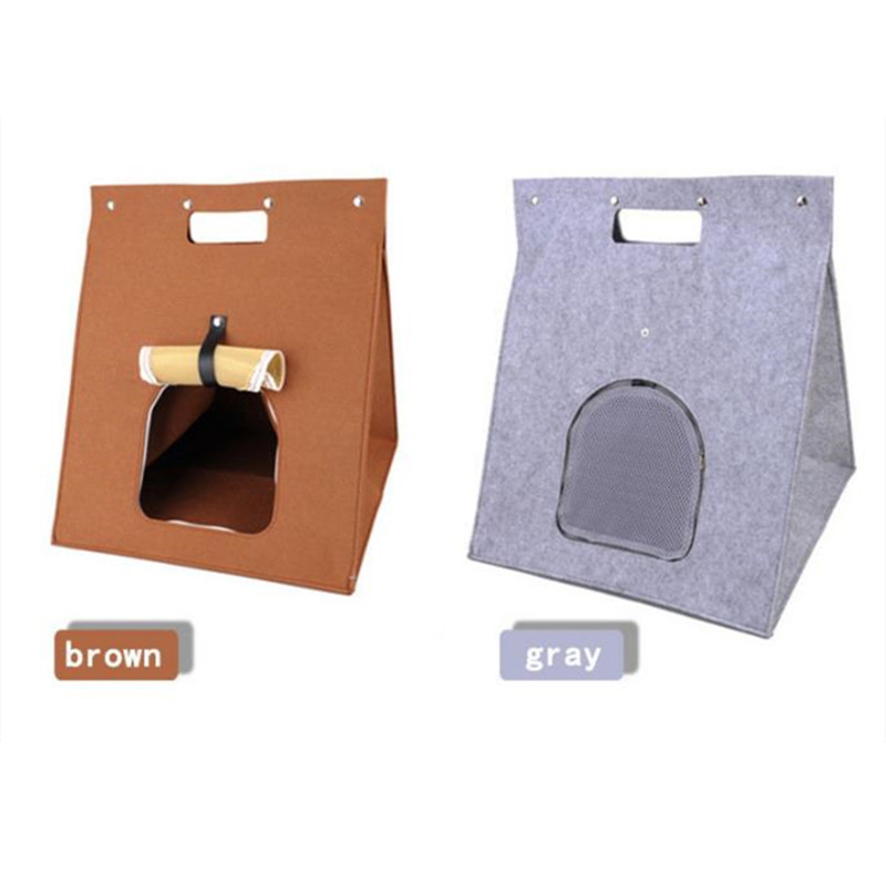 Geantă portabilă pentru pisici din pâslă pentru animale de companie Casă pentru ieșiri Mașină Pat pentru animale de companie Geantă de transport pentru câini cu mâner Canisă Geantă de transport pentru căței mici