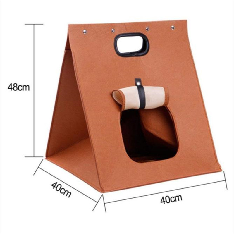 Geantă portabilă pentru pisici din pâslă pentru animale de companie Casă pentru ieșiri Mașină Pat pentru animale de companie Geantă de transport pentru câini cu mâner Canisă Geantă de transport pentru căței mici