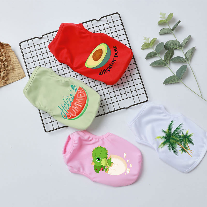 Lemmikloomade riided koertele Vest Varrukateta suveriided kutsikatele T-särk Avokaado Kevadsuvised koerarõivad Chihuahua XS-XXL