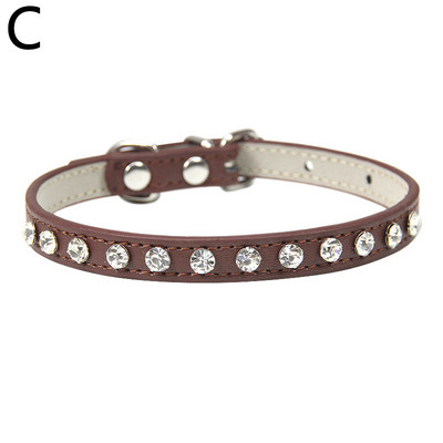 lolojumdzīvnieku kakla siksna spīdīga dimanta rhinestone pu ādas kakla siksna kaķim sunim mājdzīvnieku piederumi mājdzīvnieku suņu kakla siksna