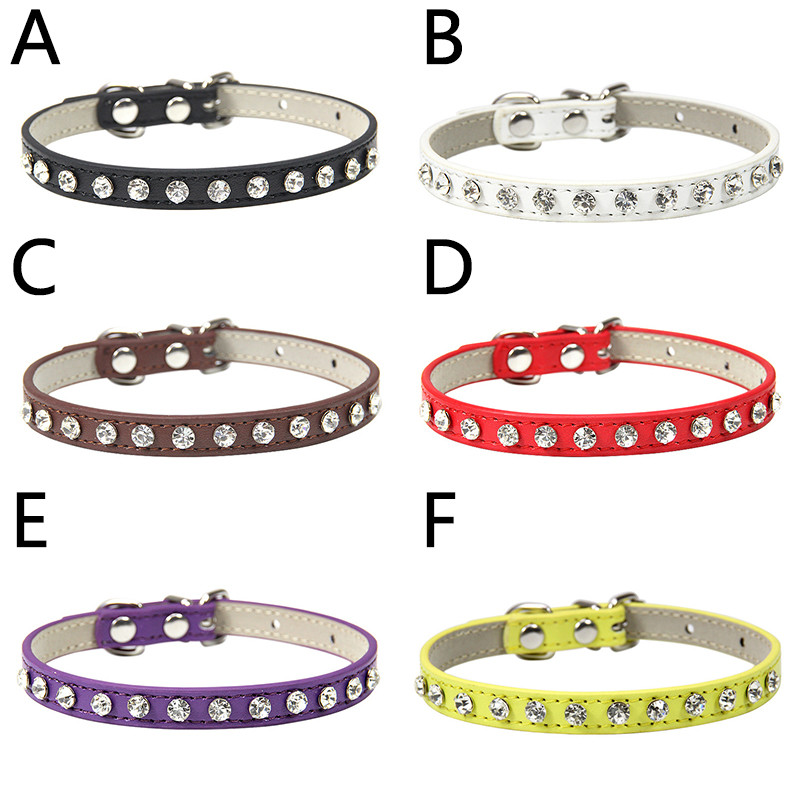 lolojumdzīvnieku kakla siksna spīdīga dimanta rhinestone pu ādas kakla siksna kaķim sunim mājdzīvnieku piederumi mājdzīvnieku suņu kakla siksna