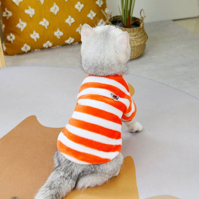 Prsluci duginih boja Prugasti pleteni kaputi Mali flis Jesen i zima Crtić Slatka mačka Odjeća Odjeća za kućne ljubimce Mali psi Kućni ljubimac