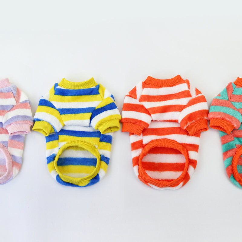 Prsluci duginih boja Prugasti pleteni kaputi Mali flis Jesen i zima Crtić Slatka mačka Odjeća Odjeća za kućne ljubimce Mali psi Kućni ljubimac