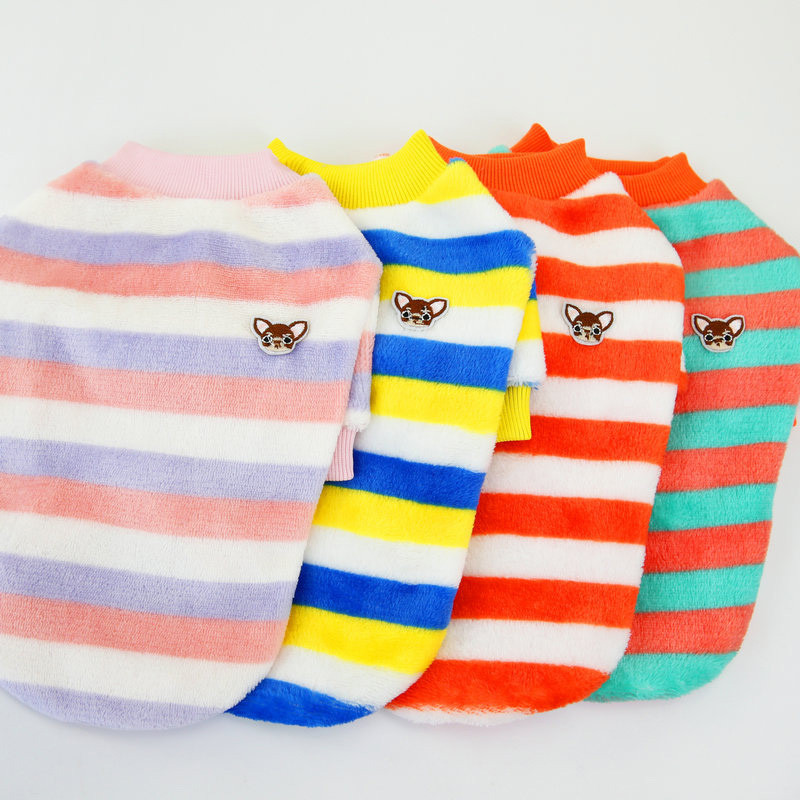 Prsluci duginih boja Prugasti pleteni kaputi Mali flis Jesen i zima Crtić Slatka mačka Odjeća Odjeća za kućne ljubimce Mali psi Kućni ljubimac