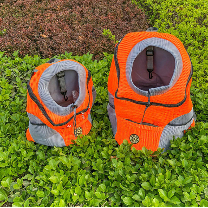 Εξωτερική αναπνεύσιμη τσάντα πλάτης για σκύλους με διπλό ώμο Φορητές μπροστινές πλέγμα τσάντες κατοικίδιων ζώων ταξιδιού για γάτες μικρομεσαίου σκύλους