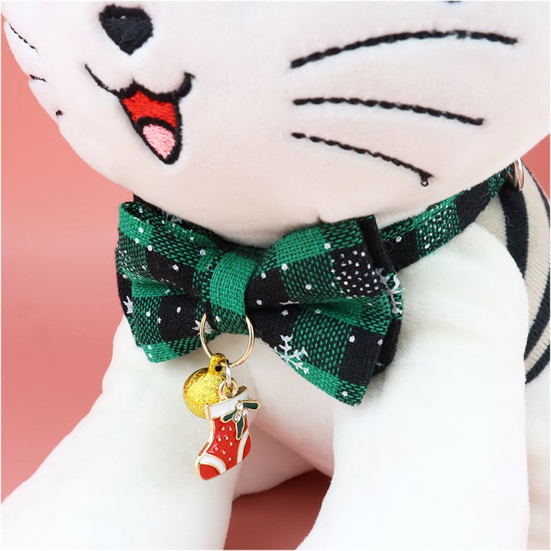 Χριστουγεννιάτικο κολάρο γάτας Μεγάλο παπιγιόν Holiday Cats Σκύλος Παπιγιόν Ρυθμιζόμενο λουρί λαιμού Φεστιβάλ καλλωπισμού κατοικίδιων για κουτάβι γατάκι Κολιέ για γάτα