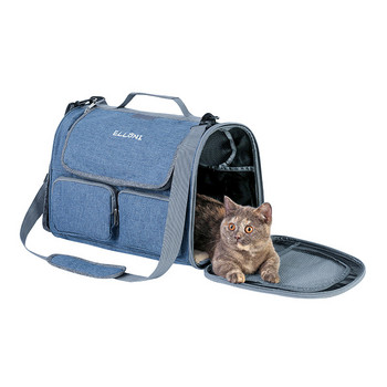 Чанта за носене на домашен любимец Чанта за носене на котка Дишаща чанта за носене през рамо за домашни любимци Чанта за носене за изходящо пътуване Подходяща за котки Малко куче