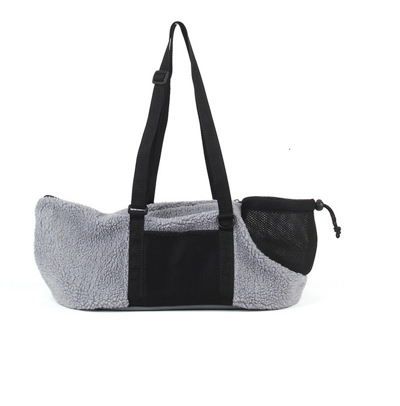 Zimska torba za nošenje kućnih ljubimaca Torba od koraljnog flisa Sklopiva i prozračna ručna torba za pse i mačke na izletu Prijenosna nosiljka na ramenu Oprema za kućne ljubimce