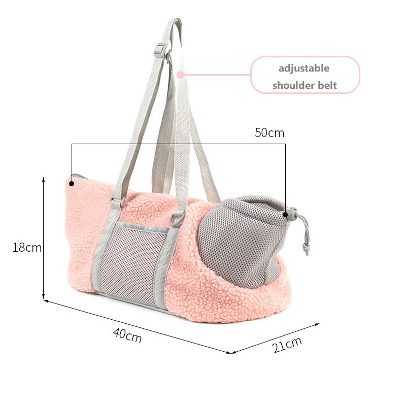 Zimska torba za nošenje kućnih ljubimaca Torba od koraljnog flisa Sklopiva i prozračna ručna torba za pse i mačke na izletu Prijenosna nosiljka na ramenu Oprema za kućne ljubimce