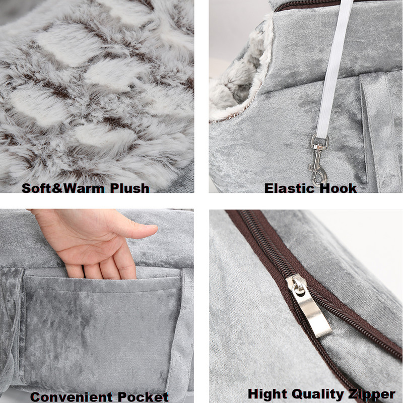 Απαλή βελούδινη τσάντα γάτας Τσάντα πλάτης Panier τσάντα για γάτες Ταξίδι Λούτρινη τσάντα για γάτες Σακίδιο πλάτης για σκύλους κατοικίδιων ζώων Αξεσουάρ για κουτάβι για γάτα