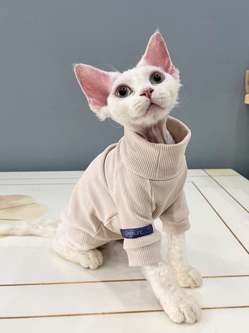 Ρούχα χωρίς τρίχες γάτας Ρούχα Sphinx Devon Φθινοπωρινά χειμωνιάτικα βαμβακερά ελαστικά fleece Στολή για γλείψιμο αντίσταση Στολή Sphynx ρούχα για γάτες