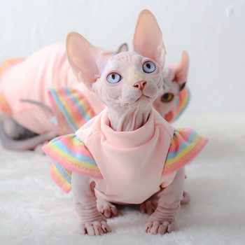 Χειμωνιάτικα ζεστά ρούχα για γάτες Μαλακές γάτες Βαμβακερές κουκούλες Sphynx Κοστούμια άτριχων γατών Πουλόβερ Sphinx Kitten φόρεμα μπουφάν για γάτες
