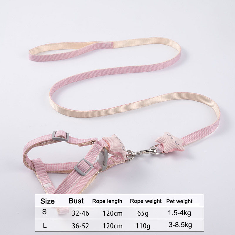 Harnaș pentru pisici pentru câine guler vestă pentru câine mic, mijlociu, pisică, accesorii, set de ham și lesă, guler pentru pisici, lesă cu plumb 120 cm