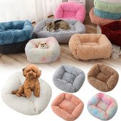 Τετράγωνο κρεβάτι γάτας για γάτες Σπίτι για γάτες Ζεστό χαλάκι για ύπνο Μαξιλάρι για σκύλο Κουτάβι Καναπές για σκύλους Καλάθι βελούδινα αξεσουάρ για κατοικίδια χειμώνας