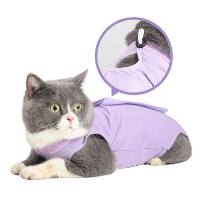 Στολή αποκατάστασης γάτας Ολόσωμη φόρμα φροντίδας κατοικίδιο γατάκι κατά του δαγκώματος Αποτρέψτε το γλείψιμο μετά από χειρουργική επέμβαση Φορέστε γιλέκο με απογαλακτισμό πουκάμισο με κάτω μέρος Γιλέκα για γάτες