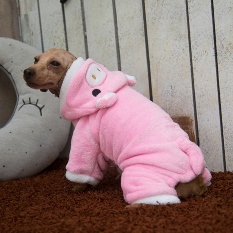 Haine pentru câini de iarnă pentru animale de companie Hanorac cald pentru câini pentru câini pisici haină drăguț iepure design jachetă fleece moale îmbrăcăminte buldog francez pentru câini