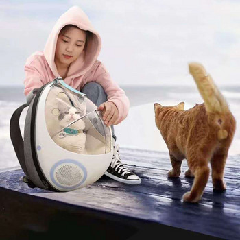 Мултифункционална раница за носене на домашни котки Космическа капсула Прозрачна чанта Външна чанта за рамо Дишаща клетка за котешко гнездо за пътуване