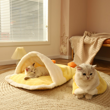 HOOPET Χαριτωμένη φωλιά γάτας πάπιας Χειμερινός ζεστός καναπές γάτας Τέσσερις εποχές Universal για γάτα κατοικίδιο κατοικίδιο γάτα κρεβάτι γάτας Υπνόσακος γάτας Σκηνή