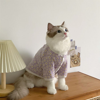 Ρούχα για γάτες Χειμερινά ζεστά κουτάβια γατάκια Χαριτωμένο σακάκι παλτό ζακέτα για σκύλους κατοικίδιο ζακέτα πουλόβερ Chihuahua Ρούχα πιτζάμες για μικρά σκυλιά Γάτες