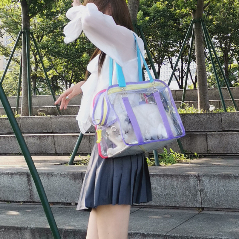 Putna kosa križna torba za kućne ljubimce, ručna torba, prijenosna torba za mačke velikog kapaciteta, ljetna ventilacijska prozirna torba za kućne ljubimce