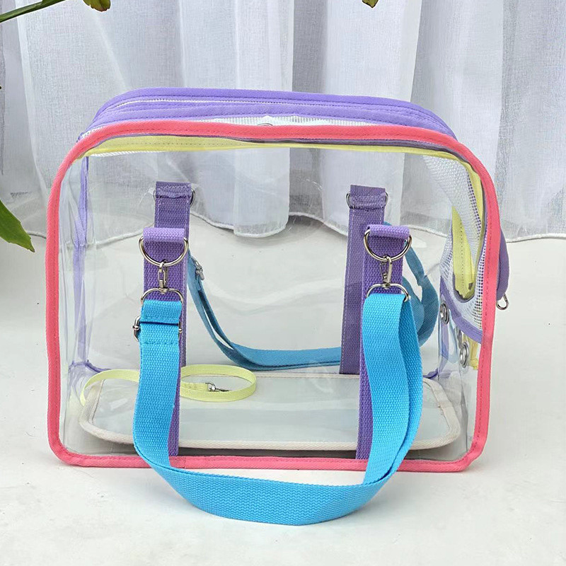 Putna kosa križna torba za kućne ljubimce, ručna torba, prijenosna torba za mačke velikog kapaciteta, ljetna ventilacijska prozirna torba za kućne ljubimce