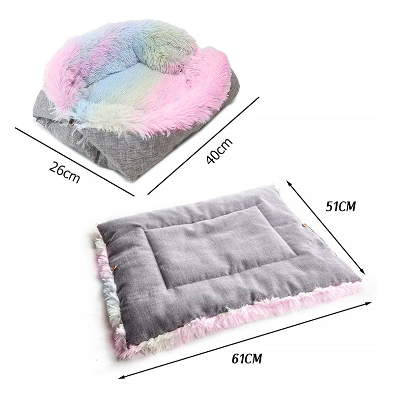 2 în 1 câini pernă caldă impermeabilă pluș câini covoraș canapea moale confortabile pisici perne tampoane lavabile durabile pliabile pentru animale de companie
