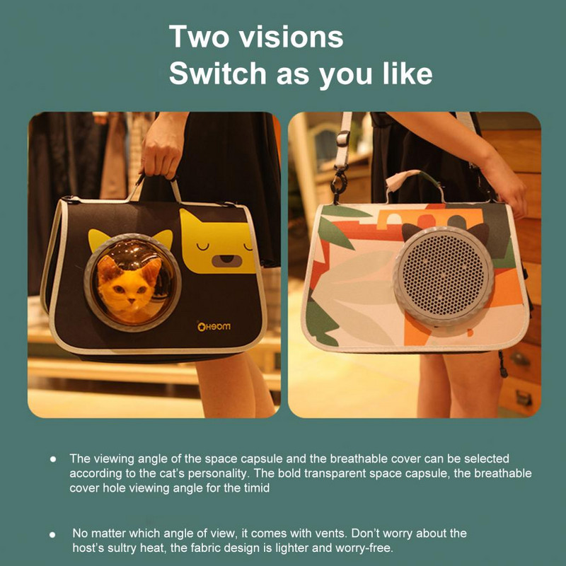 Σακίδιο πλάτης μεταφοράς κατοικίδιων ζώων τριών όψεων με δυνατότητα αναπνοής Oxford Πανί Ταξίδι για κατοικίδια Φορητή τσάντα μεταφοράς ώμου Τσάντες χειρός Προμήθειες για κατοικίδια