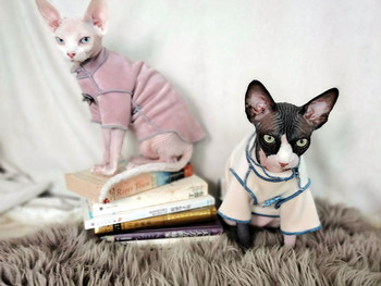 Άνοιξη Φθινόπωρο Φορώντας ρούχα για γάτα γατάκι Jumper Άτριχες γάτες Στολές για γάτα Παλτό γατούλα Χαριτωμένα ρούχα για γάτα Sphynx ρούχα για γάτες