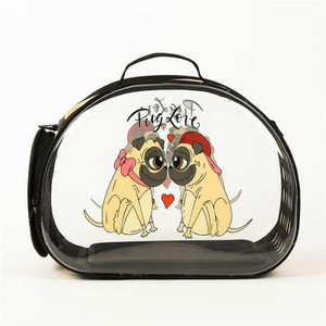 Φορητή τσάντα μεταφοράς γάτας Εξωτερική τσάντα ταξιδιού για κατοικίδια Διαφανής αναπνεύσιμη τσάντα με μοτίβο κινουμένων σχεδίων για σκύλους και γάτες