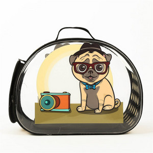 Φορητή τσάντα μεταφοράς γάτας Εξωτερική τσάντα ταξιδιού για κατοικίδια Διαφανής αναπνεύσιμη τσάντα με μοτίβο κινουμένων σχεδίων για σκύλους και γάτες