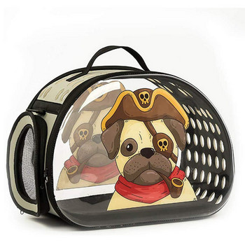 Φορητή τσάντα μεταφοράς γάτας Εξωτερική τσάντα ταξιδιού για κατοικίδια Διαφανής αναπνεύσιμη τσάντα με μοτίβο κινουμένων σχεδίων για σκύλους και γάτες
