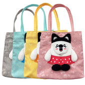 Hanpanda platnena torba za kućne ljubimce na jedno rame, ruksak za male pse, ruksak za male pse, torba za fotoaparat s patentnim zatvaračem, interaktivna torba s mačkama iz crtanih filmova