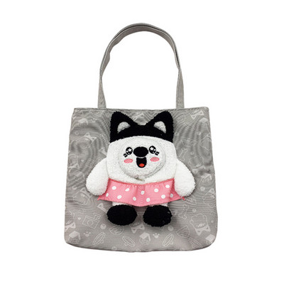 Hanpanda platnena torba za kućne ljubimce na jedno rame, ruksak za male pse, ruksak za male pse, torba za fotoaparat s patentnim zatvaračem, interaktivna torba s mačkama iz crtanih filmova