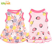 Roosa maasikas lemmikloomakassi kleidid Koerariided Lilleline seelik väikestele keskmistele koertele Kleit Kirsikassivest Kevadsuvi Lemmikloomatarbed