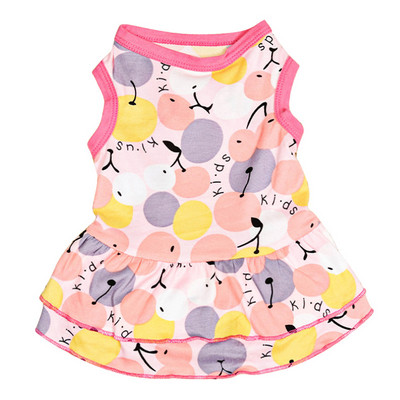 Roosa maasikas lemmikloomakassi kleidid Koerariided Lilleline seelik väikestele keskmistele koertele Kleit Kirsikassivest Kevadsuvi Lemmikloomatarbed