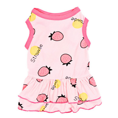 Roosa maasikas lemmikloomakassi kleidid Koerariided Lilleline seelik väikestele keskmistele koertele Kleit Kirsikassivest Kevadsuvi Lemmikloomatarbed